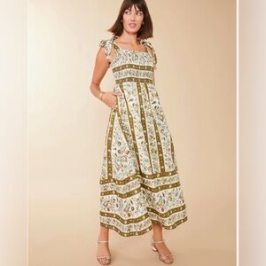 SPARTINA SAYLOR MIDI DRESS - MYSTIC MOSS FLOWER